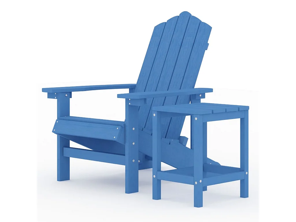 Adirondack tuinstoel met HDPE tafel Aqua blauw