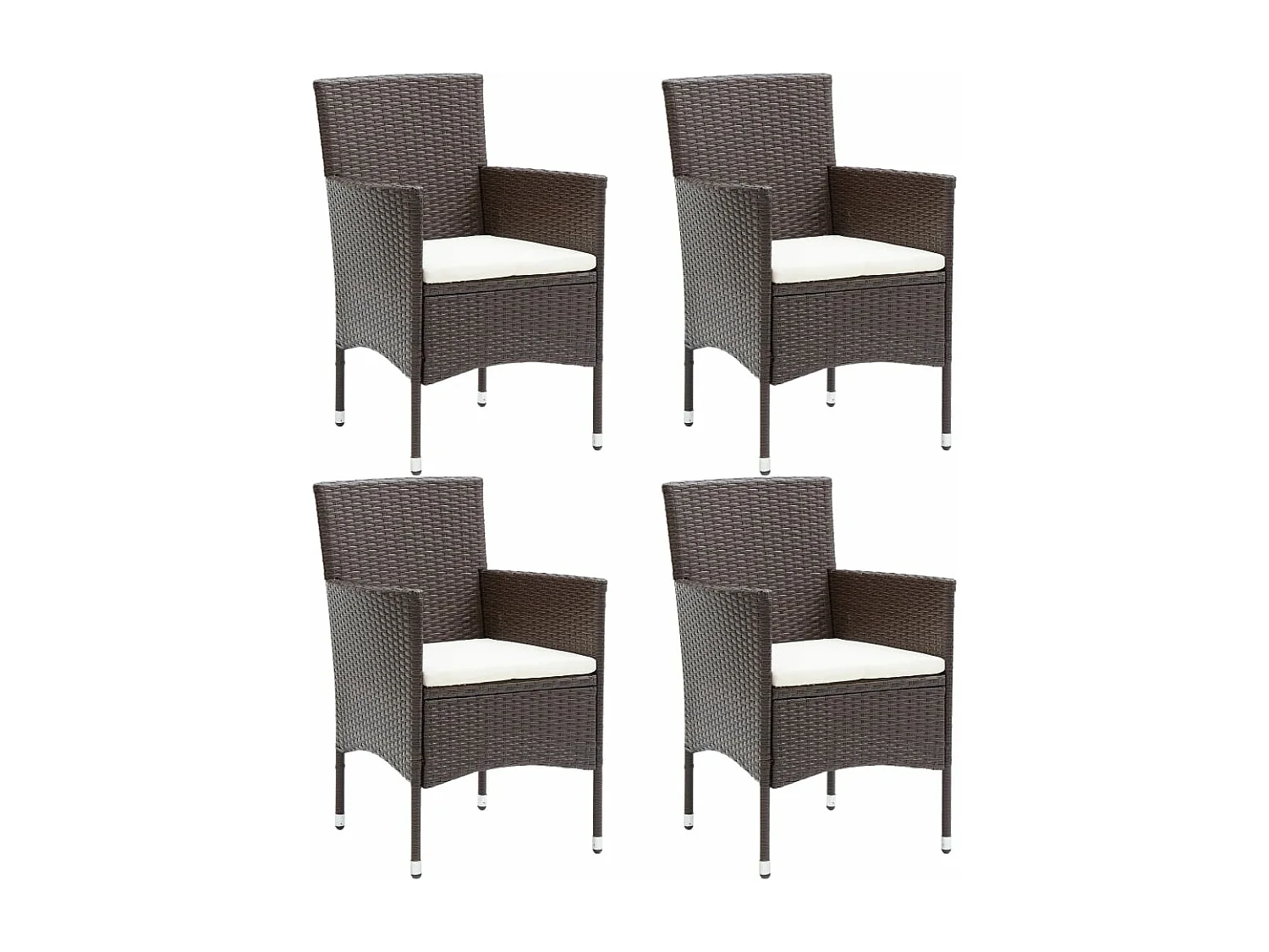 Chaises de salle à manger de jardin 4 pcs Résine tressée Marron