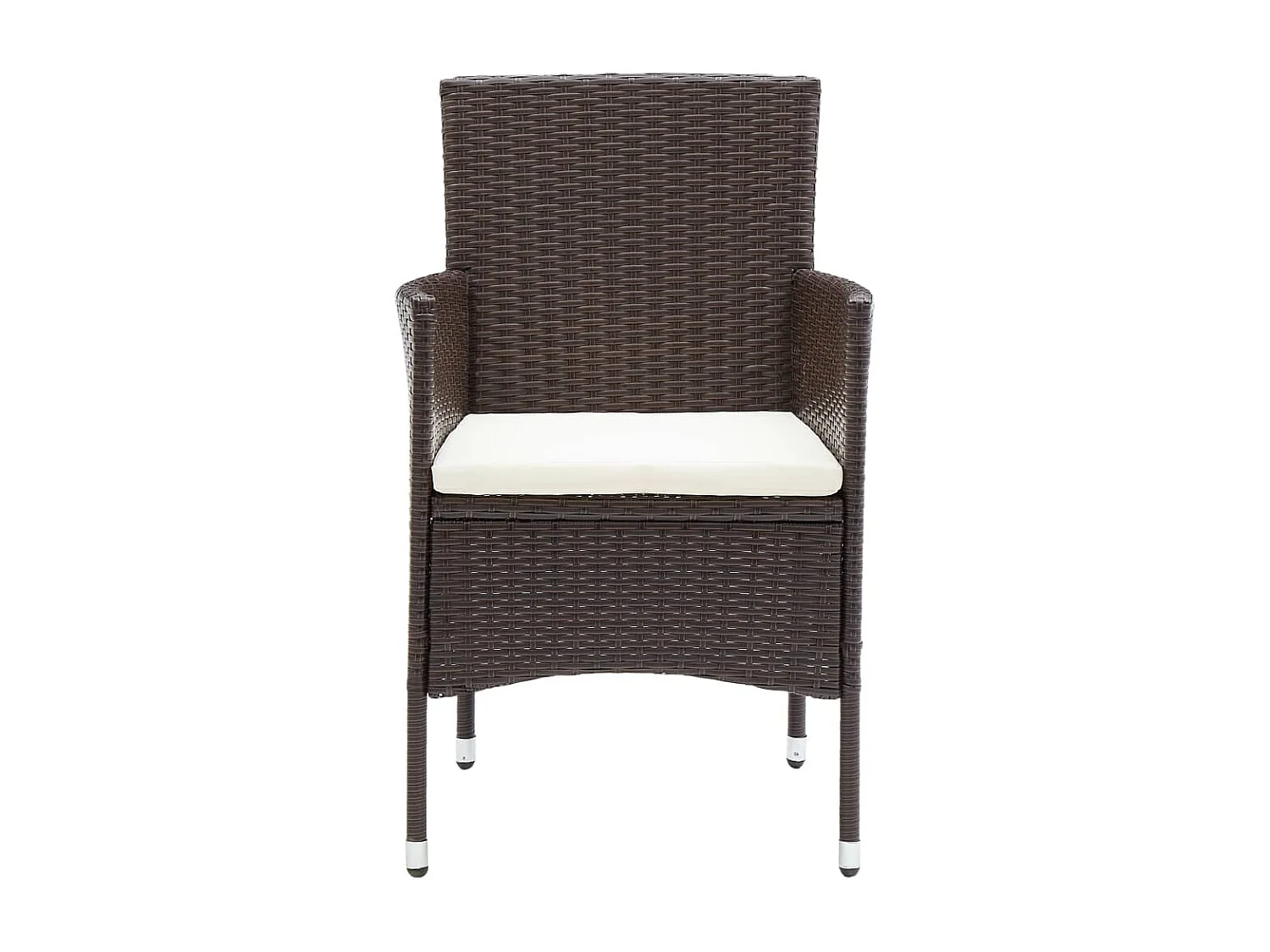 Chaises de salle à manger de jardin 4 pcs Résine tressée Marron