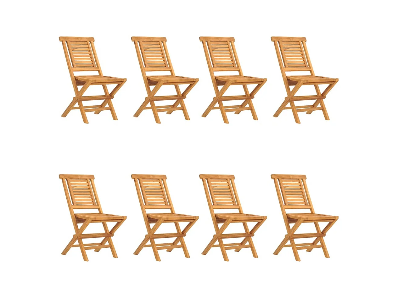 Chaises de jardin pliantes lot de 8 47x63x90cm bois massif teck