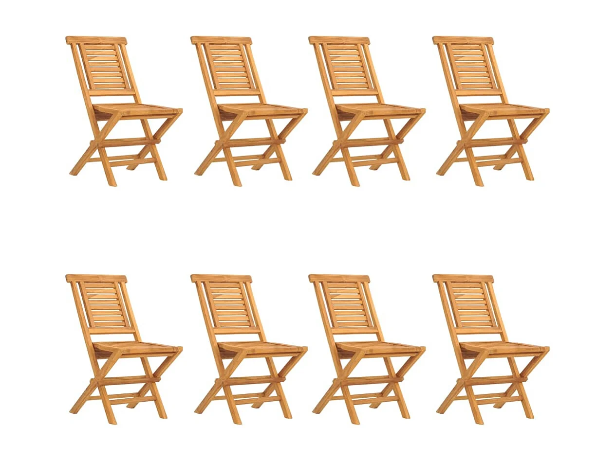 Opvouwbare tuinstoelen set van 8 47x63x90cm massief teakhout