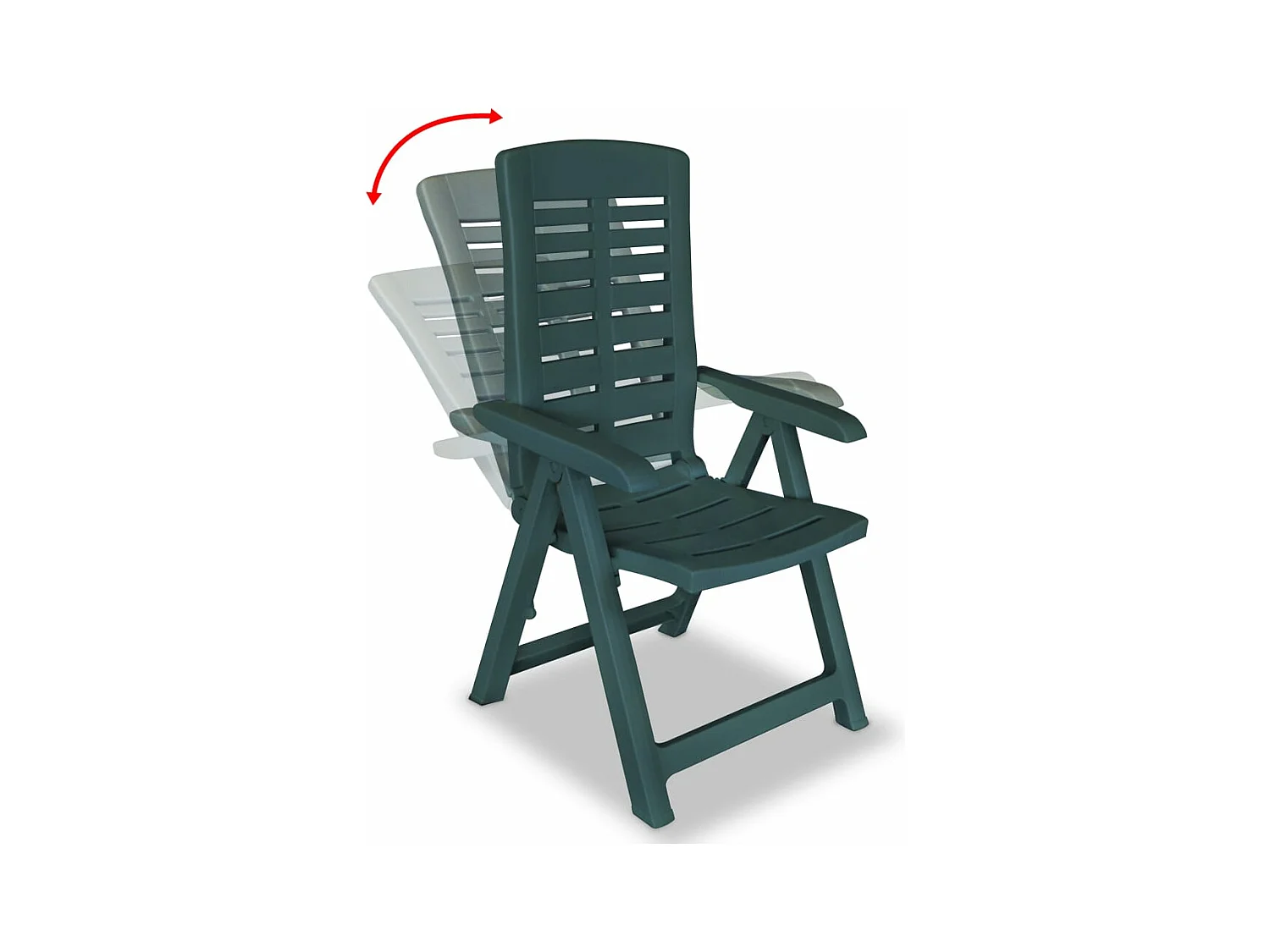 2 stuks Liggende Tuinstoelen Kunststof Groen