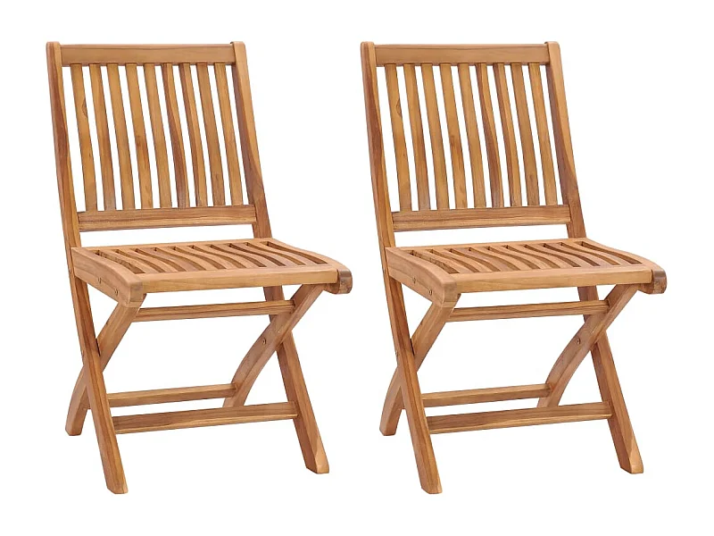 Sedie da giardino pieghevoli 2 pz. Legno massello di teak
