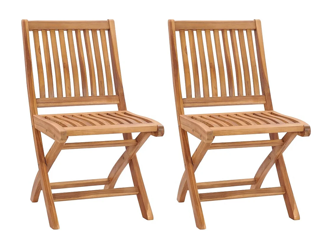 Sedie da giardino pieghevoli 2 pz. Legno massello di teak