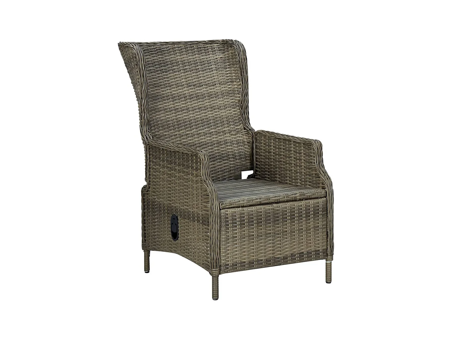 Chaise inclinable de jardin avec coussins Résine tressée Marron