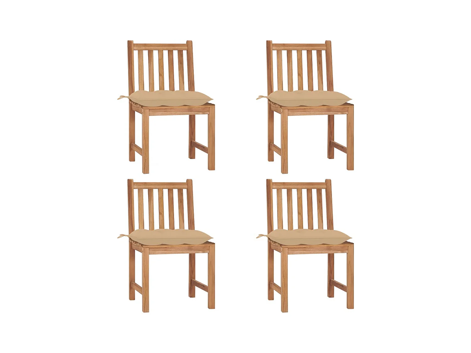 Sedie da giardino 4 pezzi con cuscini Legno massello di teak