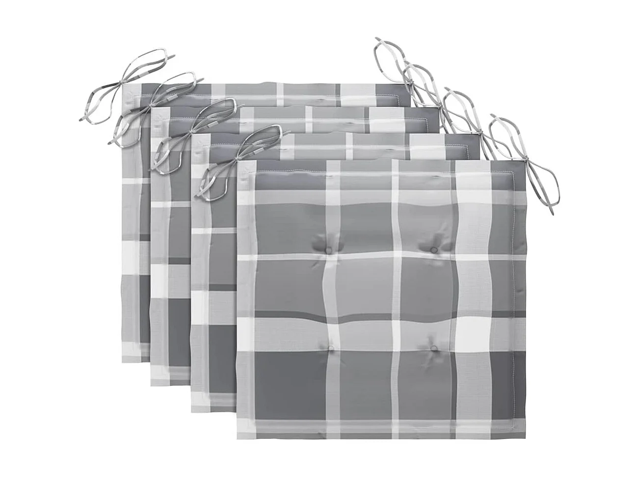 Sillas de jardín apilables con cojines 4 piezas Teca maciza