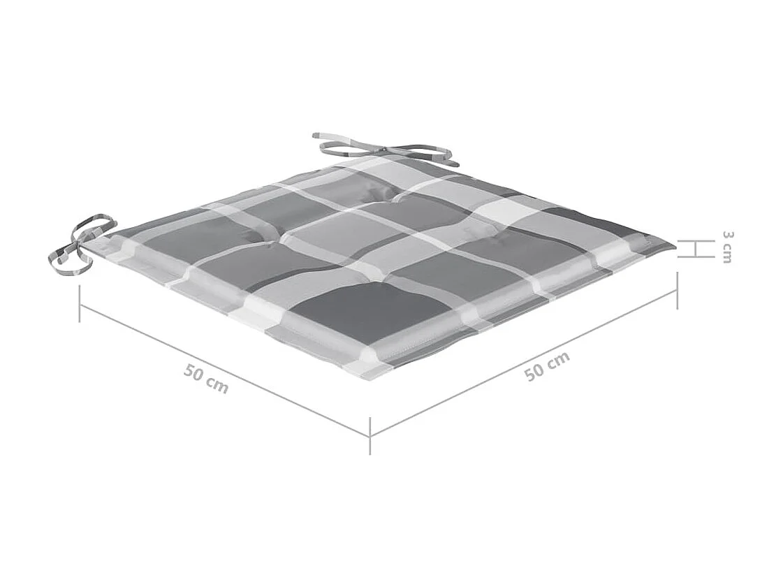 Sedie da giardino impilabili con cuscini 4 pz. Teak massiccio