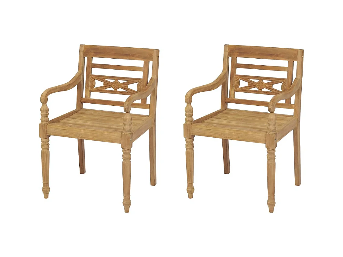 Chaises Batavia 2 pcs Bois de teck solide