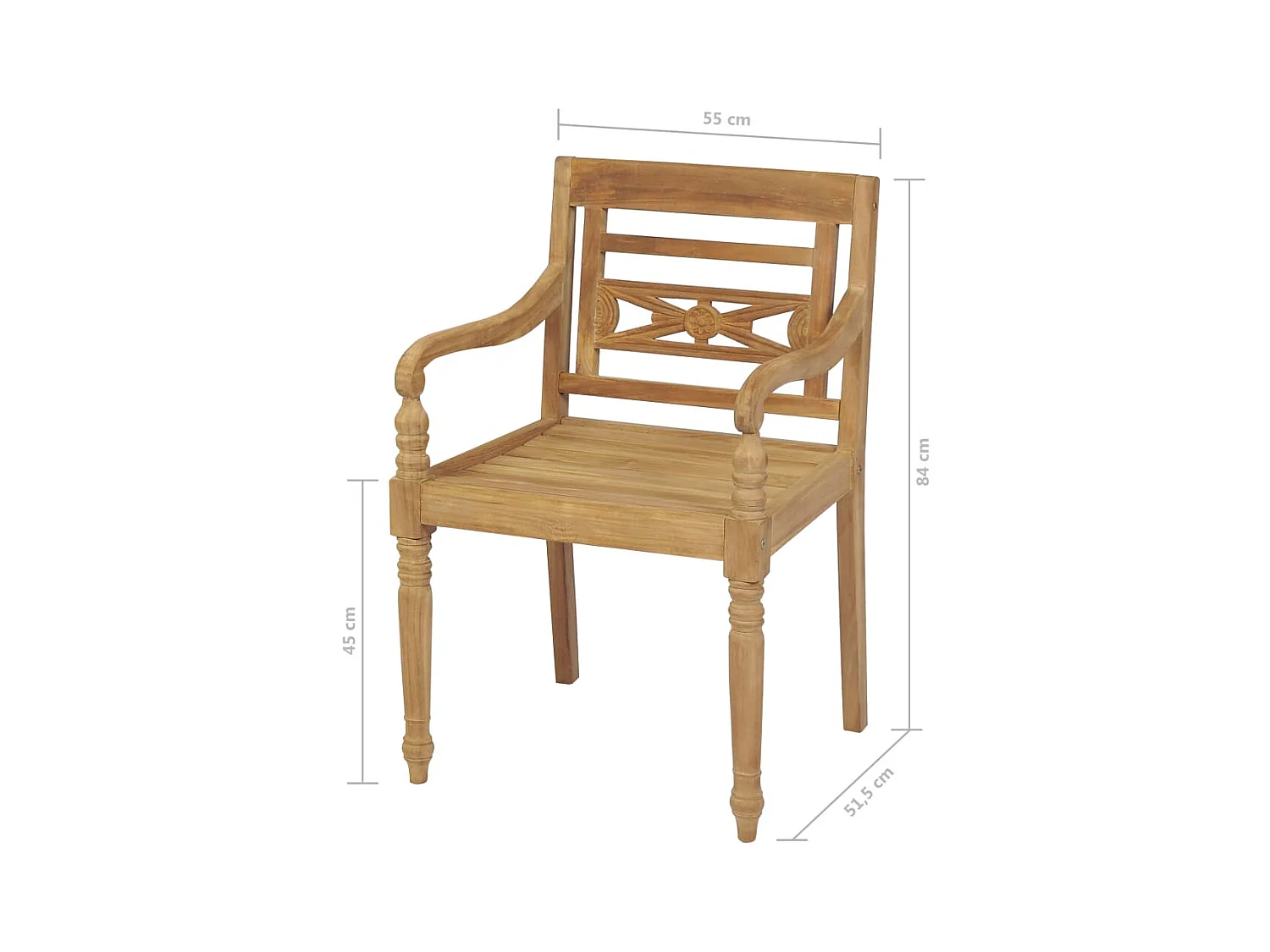 Chaises Batavia 2 pcs Bois de teck solide