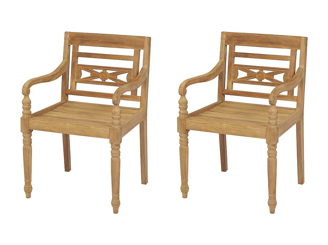Chaises Batavia 2 pcs Bois de teck solide