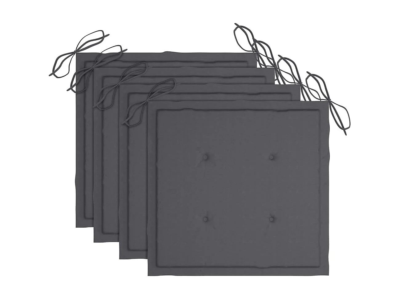 Chaises pliables de jardin avec coussins 4 pcs Teck solide