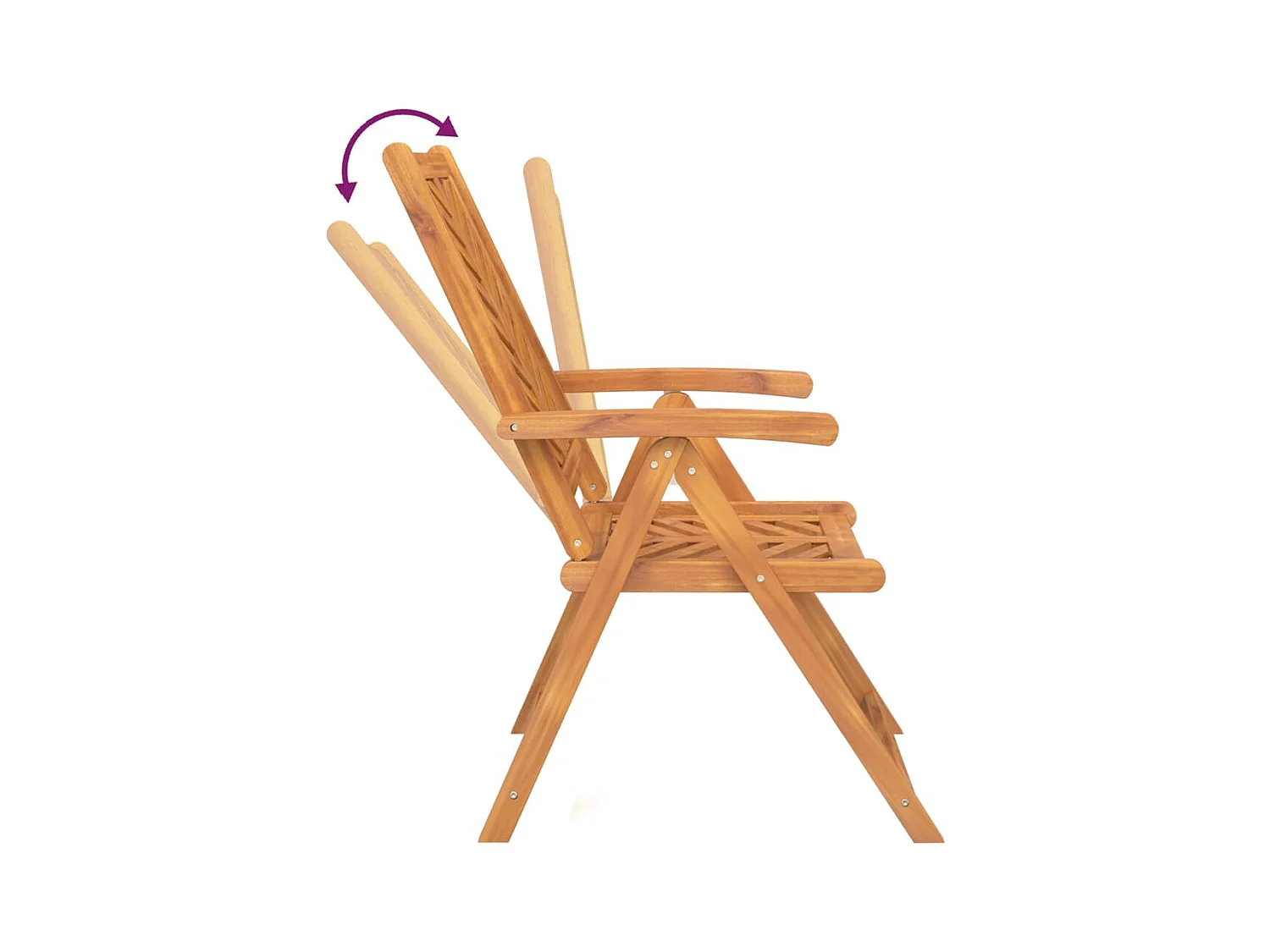 Chaises de jardin inclinables lot de 3 bois massif d'acacia