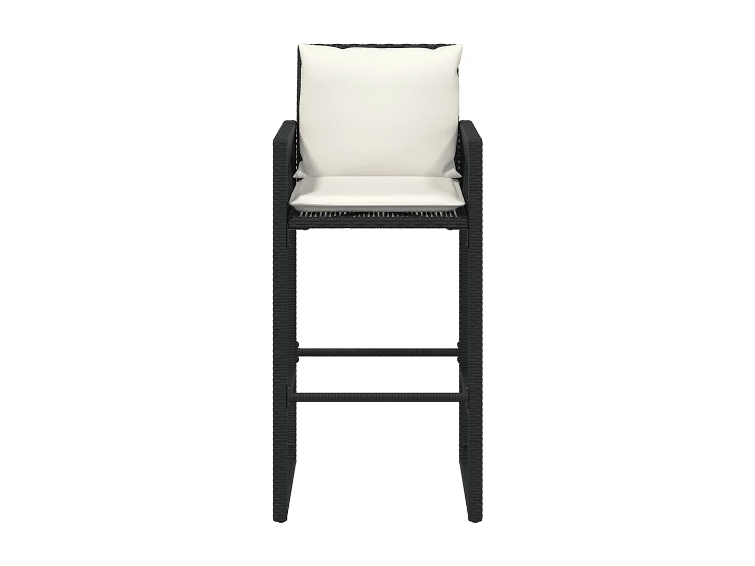 Tuinbarkrukken kussens set van 2 zwart geweven hars