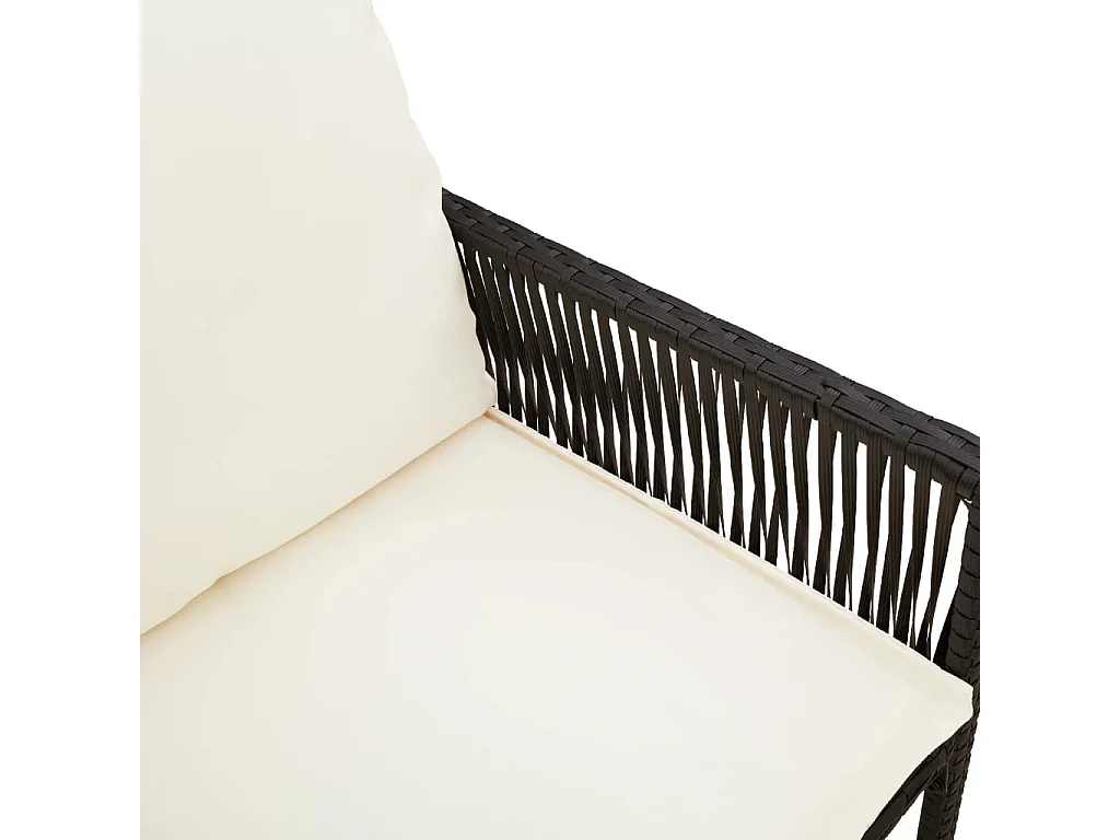 Tuinbarkrukken kussens set van 2 zwart geweven hars