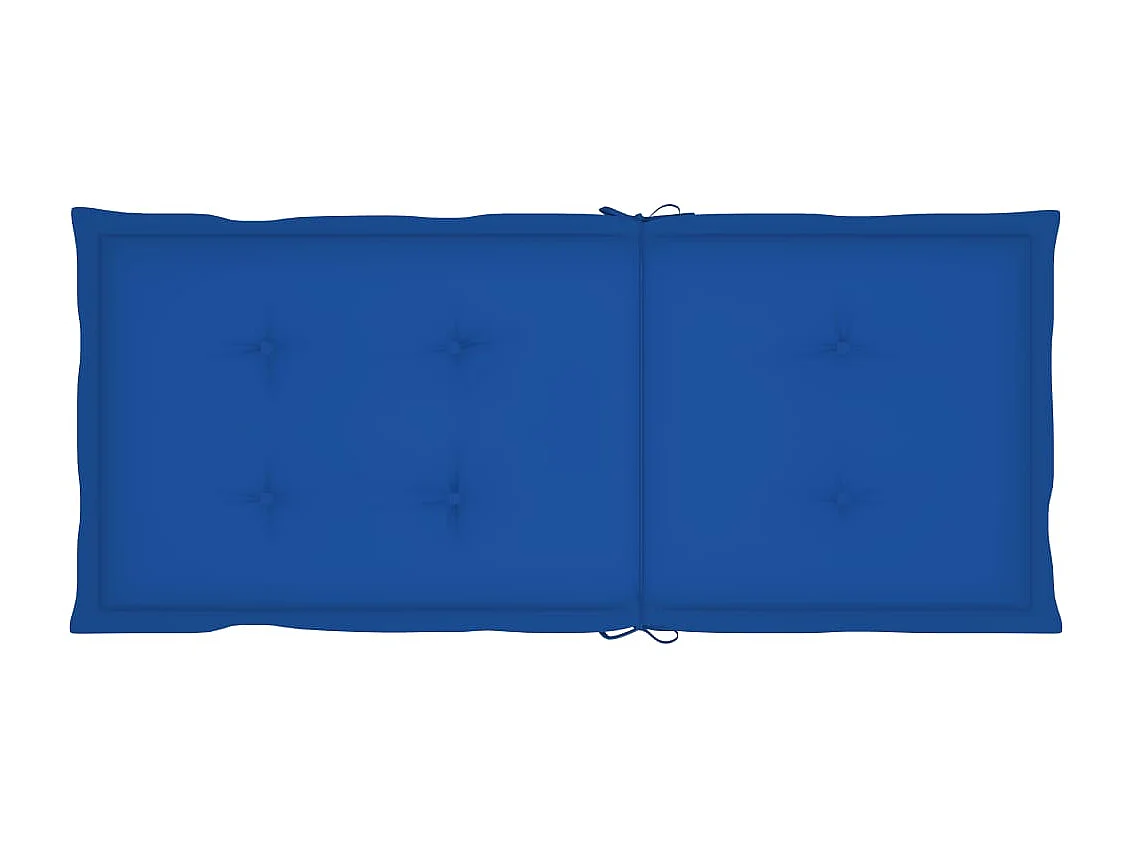 Chaises de jardin lot de 4 avec coussins bleu royal Bois teck