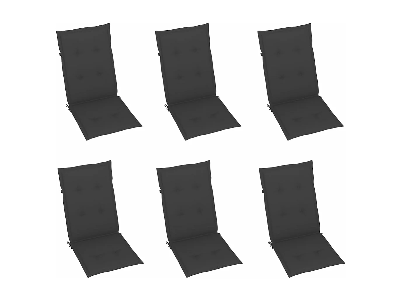 Chaises de jardin lot de 6 avec coussins anthracite Bois teck