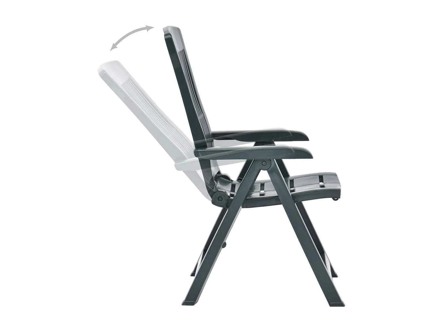 Verstelbare tuinstoelen 2 stuks Kunststof Groen