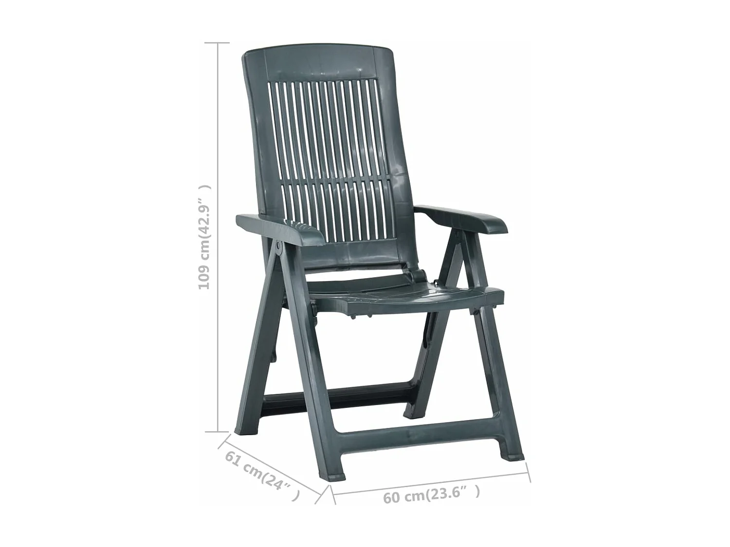 Verstelbare tuinstoelen 2 stuks Kunststof Groen