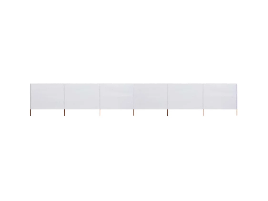 Paravento a 6 pannelli Tessuto 800 x 160 cm Bianco sabbia