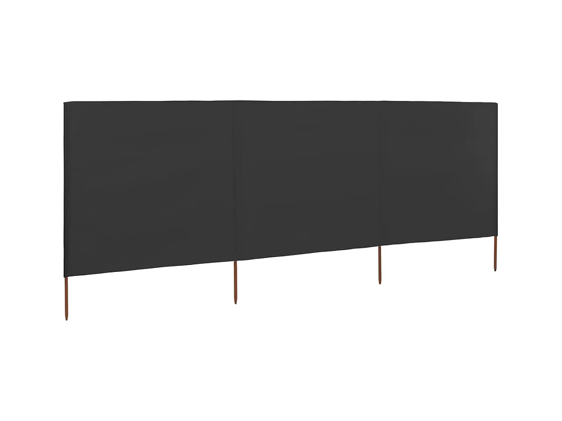 Paravent 3 panneaux Tissu 400 x 80 cm Anthracite