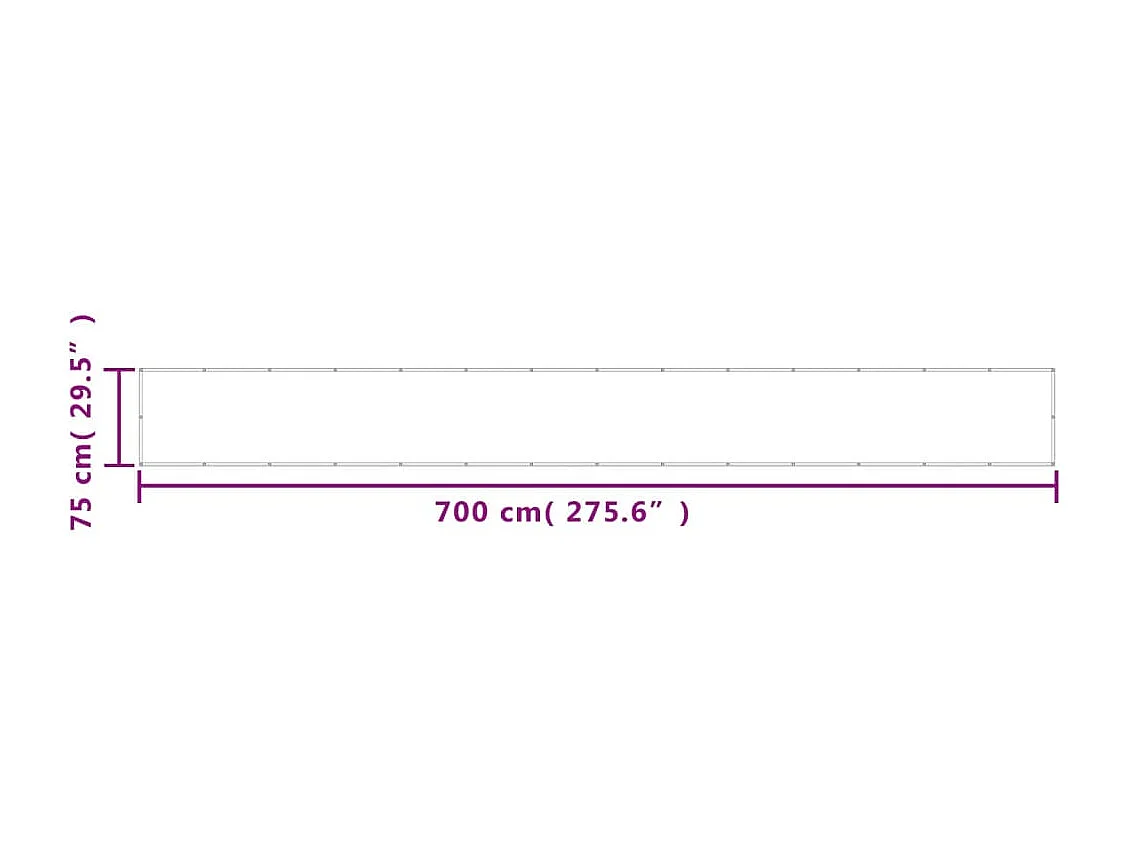 Écran de balcon gris clair 75x700 cm 100% polyester oxford