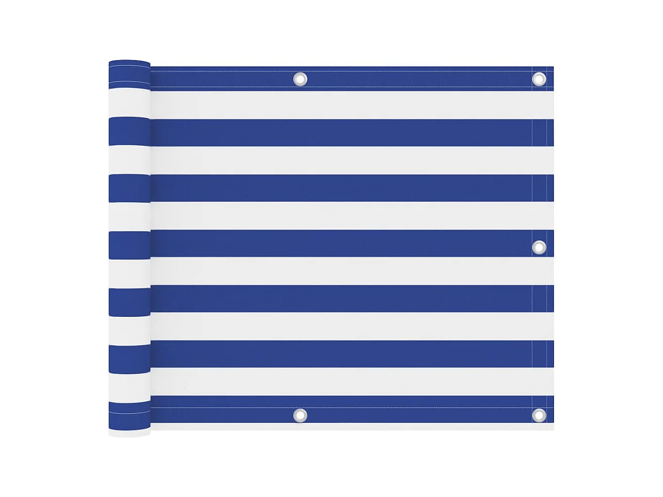 Écran de balcon Blanc et bleu 75x600 cm Tissu Oxford