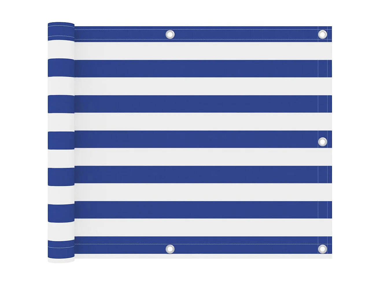 Écran de balcon Blanc et bleu 75x600 cm Tissu Oxford