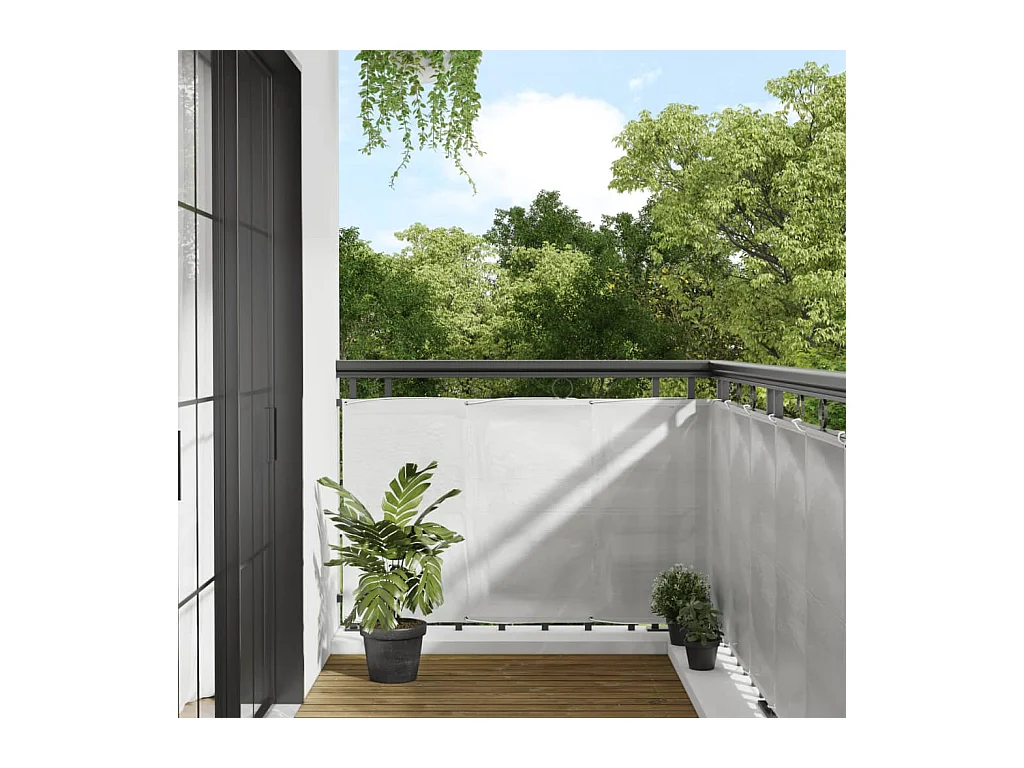 Écran de balcon gris clair 90x300 cm 100% polyester oxford