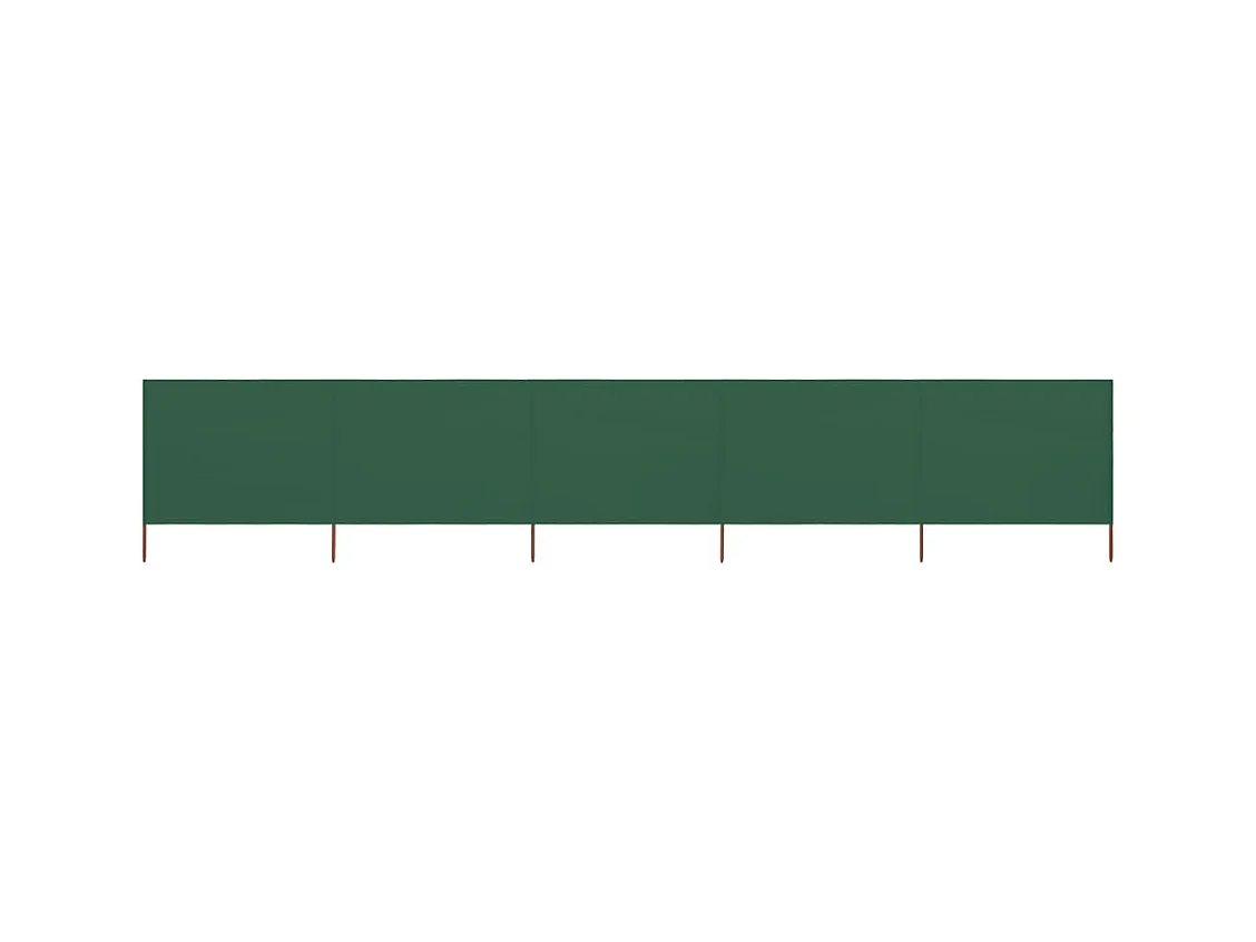 5-delig scherm Stof 600 x 120 cm Groen