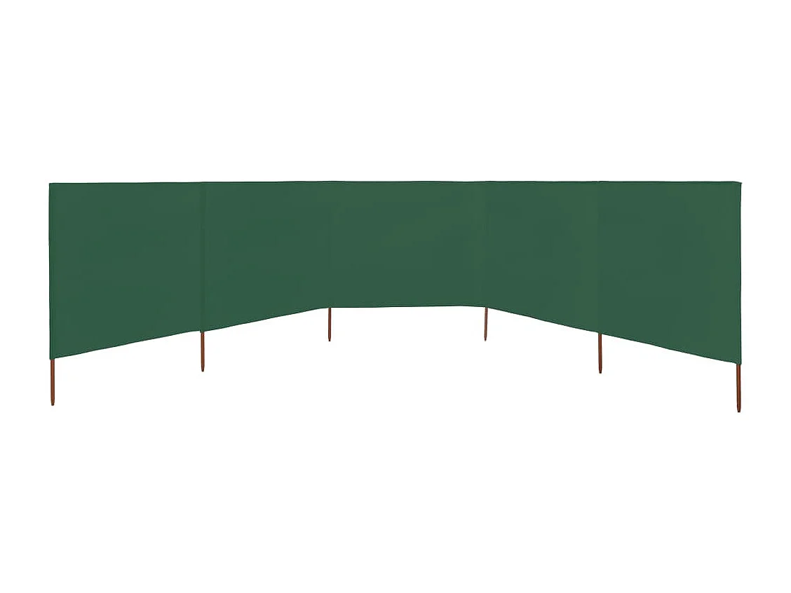 5-delig scherm Stof 600 x 120 cm Groen