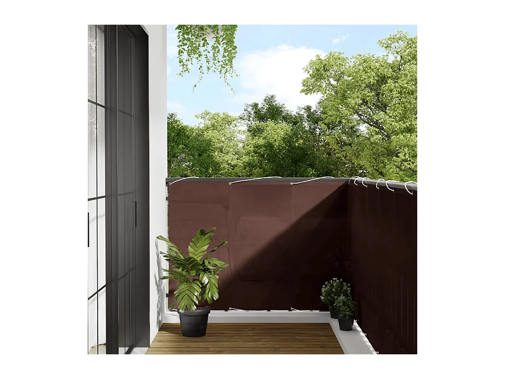 Écran de balcon marron 120x700 cm 100% polyester oxford