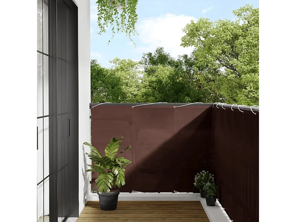 Écran de balcon marron 120x700 cm 100% polyester oxford