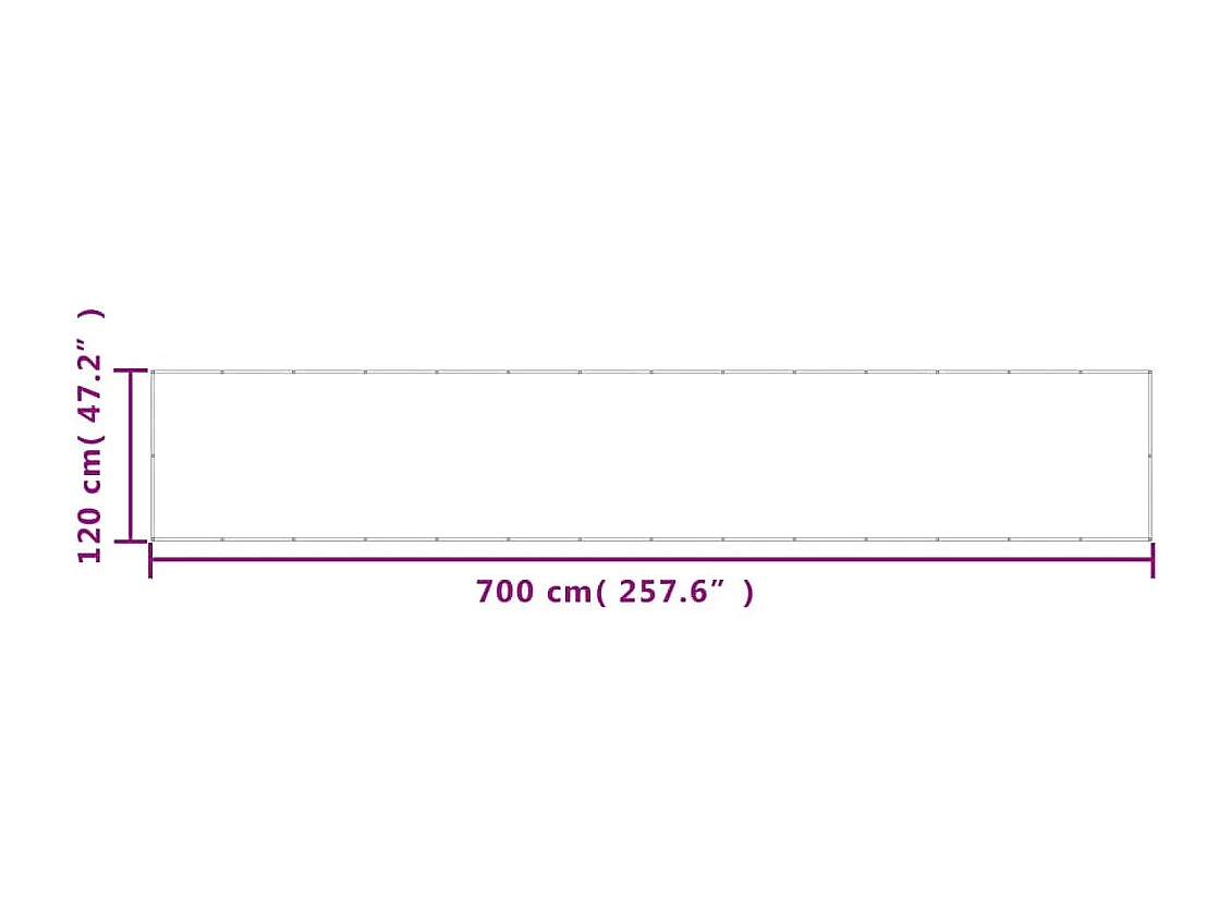 Écran de balcon marron 120x700 cm 100% polyester oxford