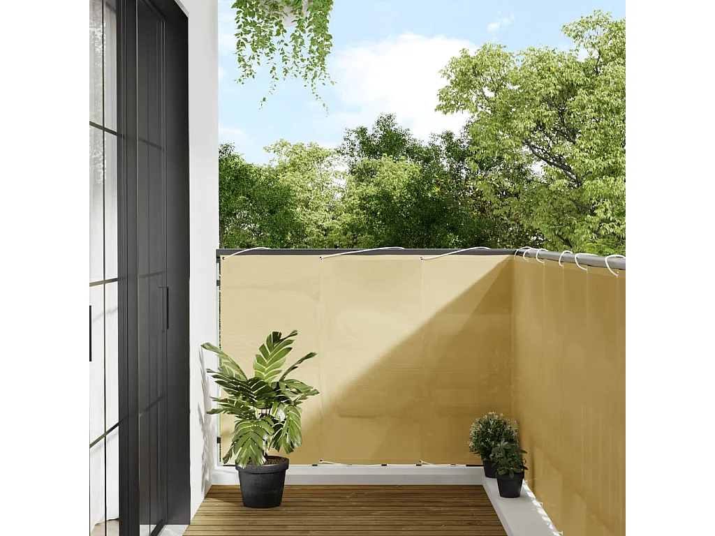Écran de balcon sable 120x800 cm 100% polyester oxford