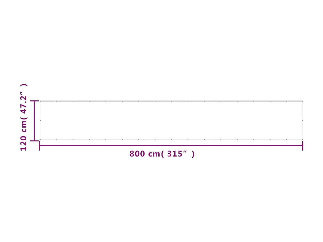 Écran de balcon sable 120x800 cm 100% polyester oxford