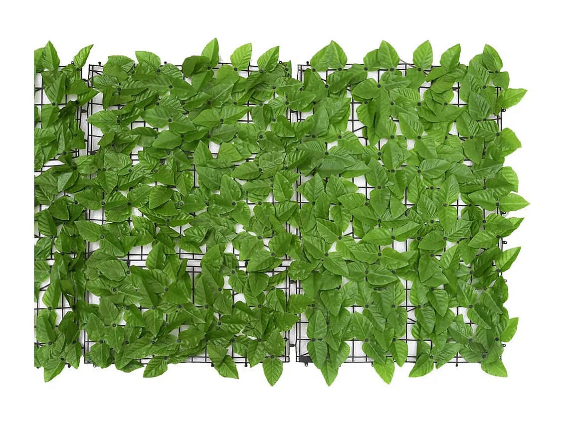 Biombo de balcón con hojas verdes 200x75 cm.