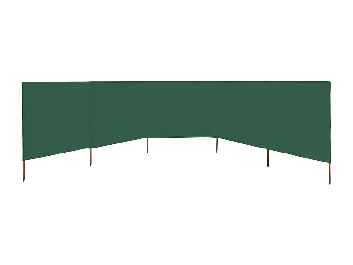 5-teiliger Paravent Stoff 600 x 80 cm Grün