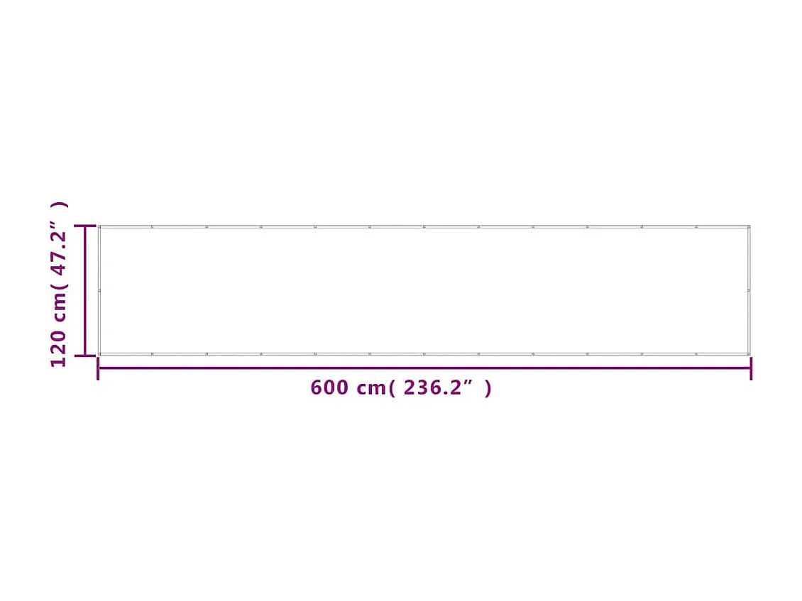 Paravento per balcone sabbia 120x600 cm 100% poliestere oxford