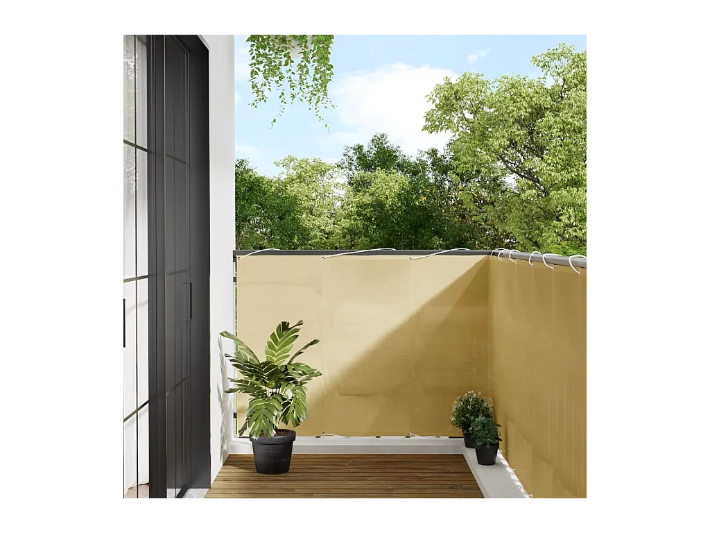 Écran de balcon sable 120x600 cm 100% polyester oxford