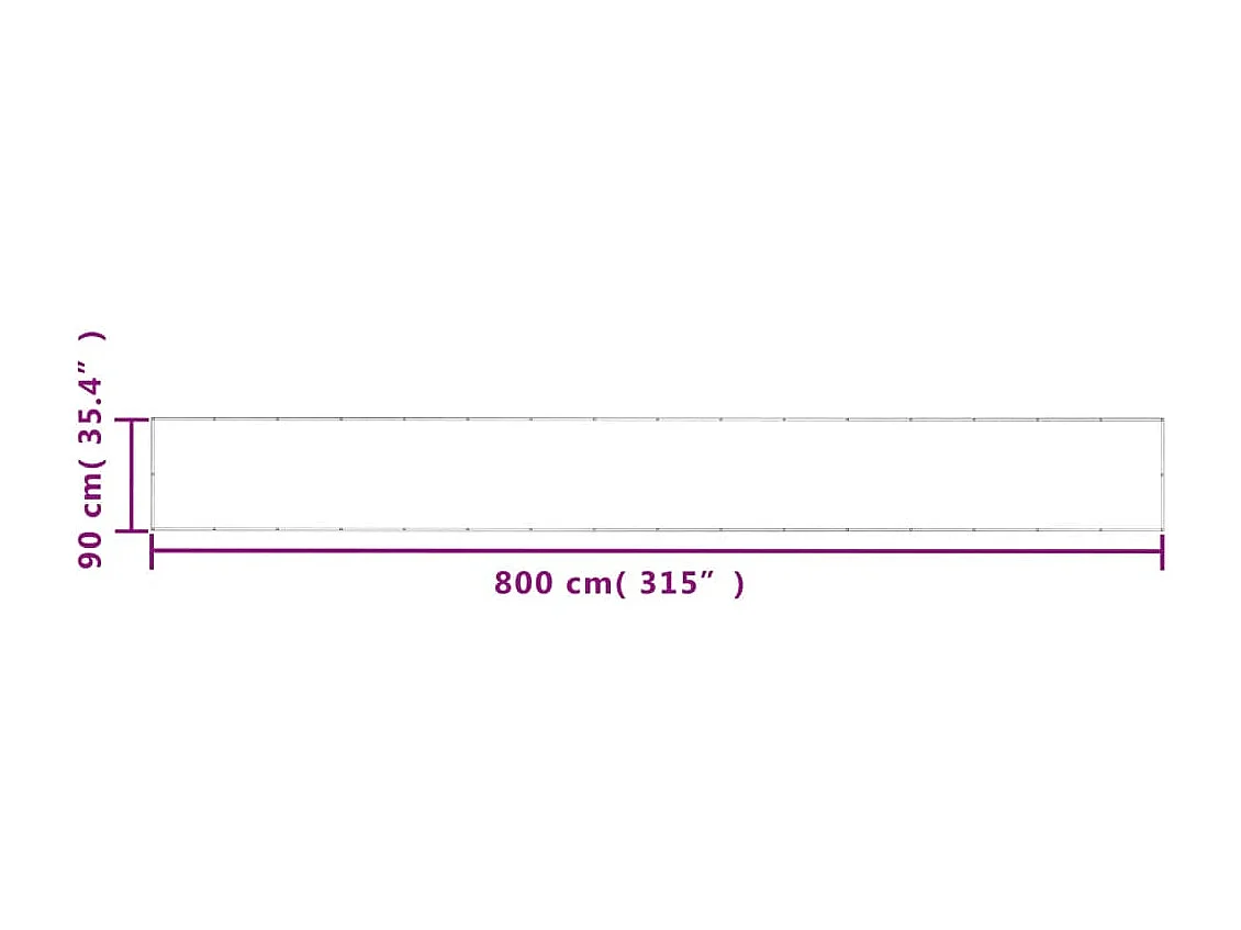 Paravento per balcone bianco 90x800 cm 100% poliestere oxford