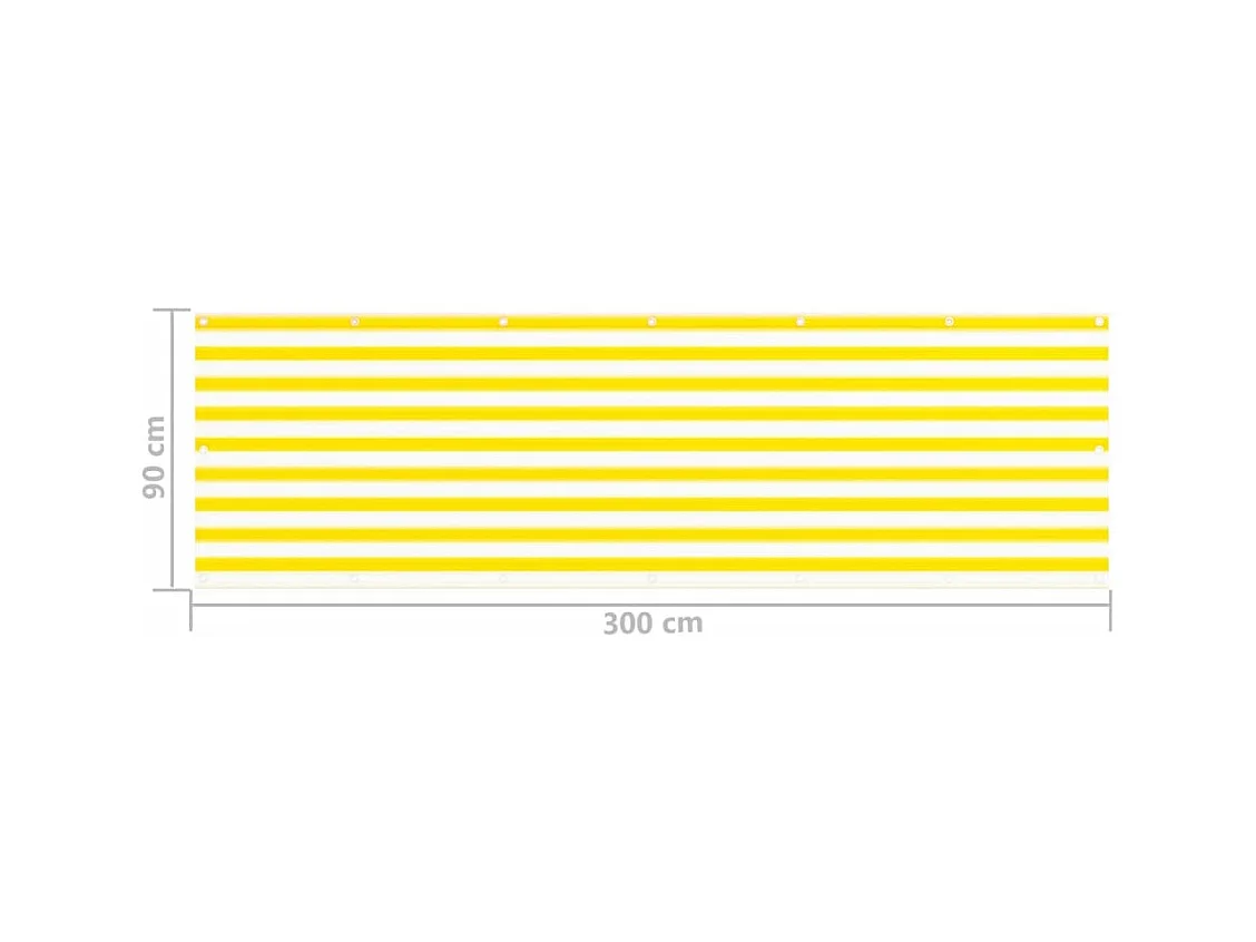 Balkonscherm Geel en wit 90x300 cm HDPE