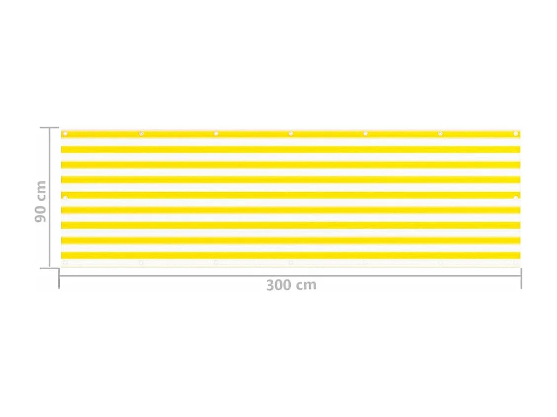 Balkonscherm Geel en wit 90x300 cm HDPE