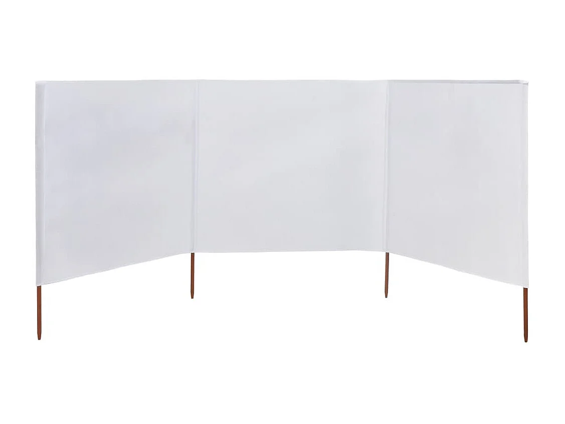 Paravento a 3 ante Tessuto 400 x 160 cm Bianco sabbia