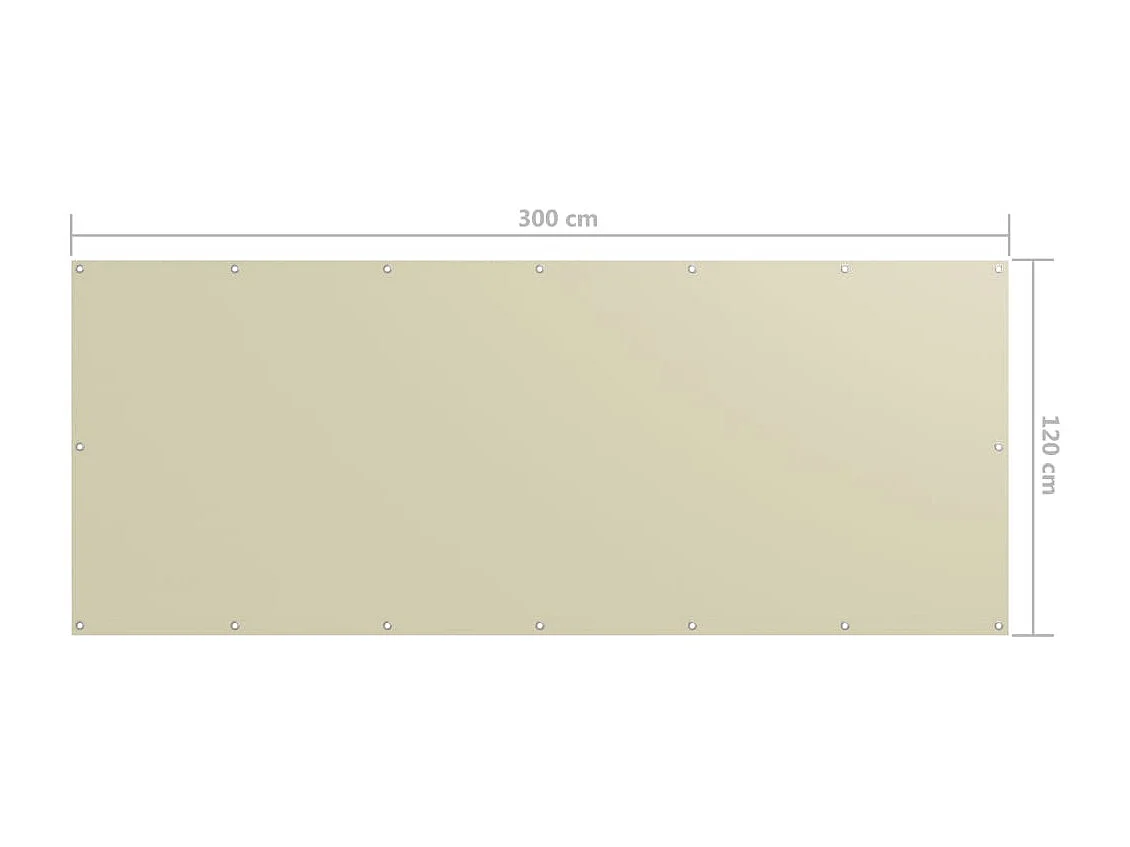 Paravento da balcone in tessuto Oxford color crema 120x300 cm