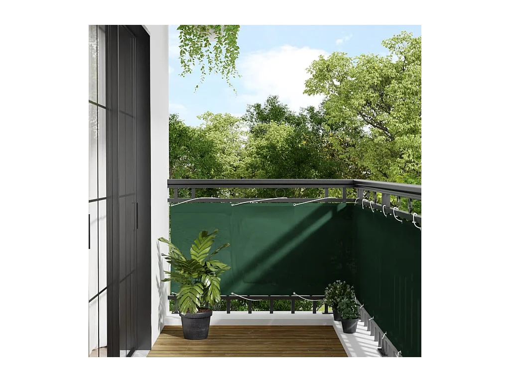 Écran de balcon vert foncé 75x700 cm 100% polyester oxford