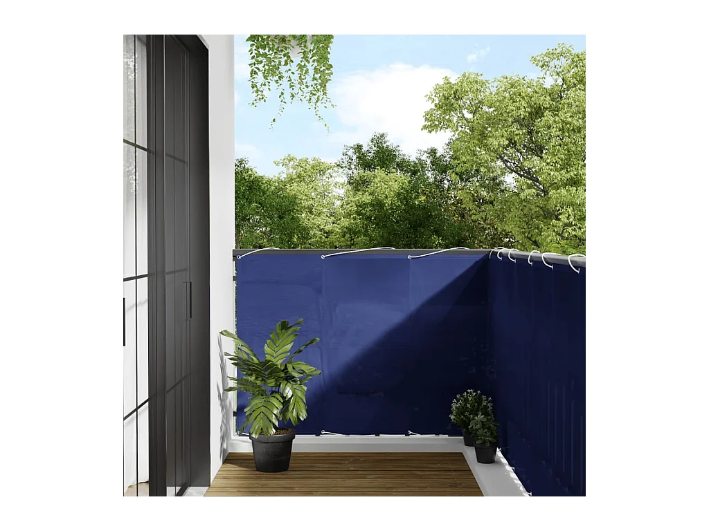 Paravento per balcone blu 120x1000 cm 100% poliestere oxford