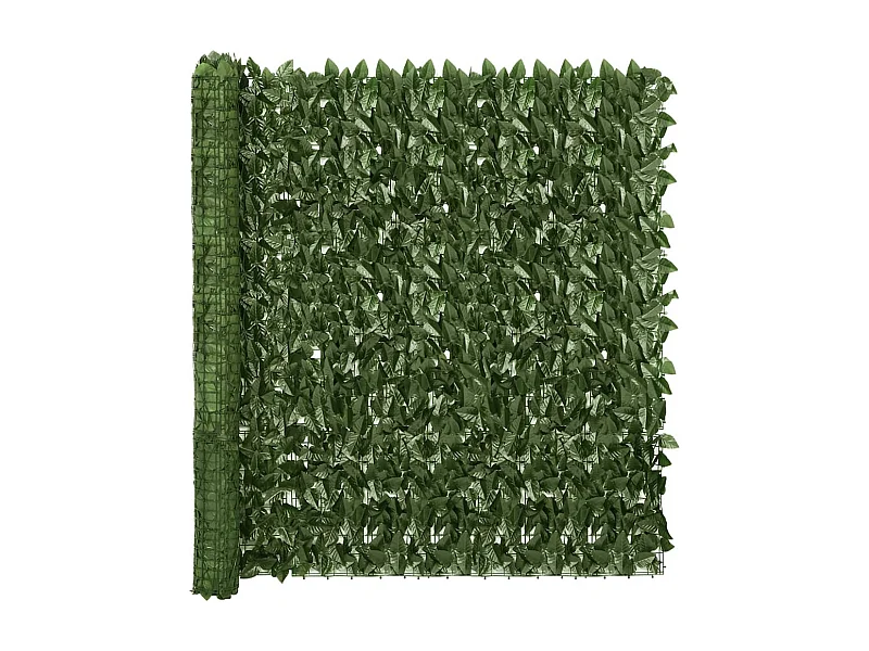 Écran de balcon avec feuilles vert foncé 600x150 cm