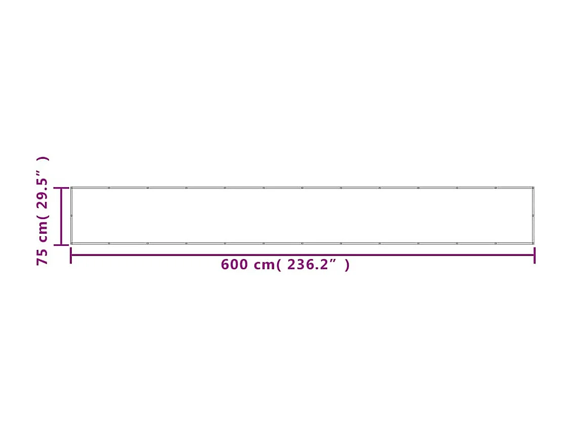 Écran de balcon gris clair 75x600 cm 100% polyester oxford