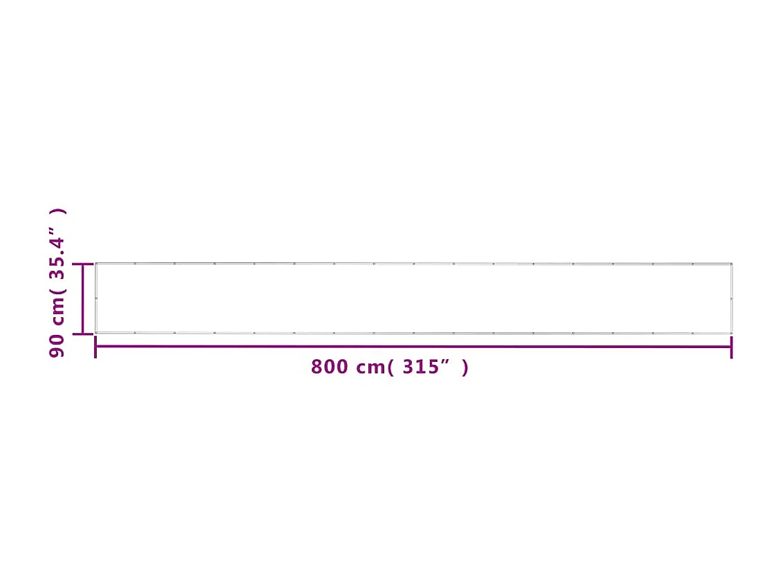 Paravento per balcone antracite 90x800 cm 100% poliestere oxford